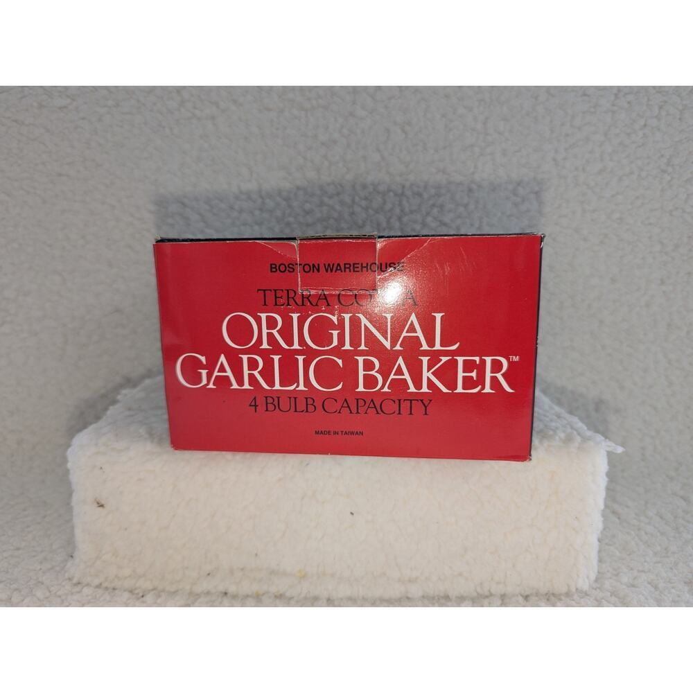 1993 Boston Warehouse Terra Cotta Original Garlic Baker 4 Bulb Capacity - Picture 2 of 9